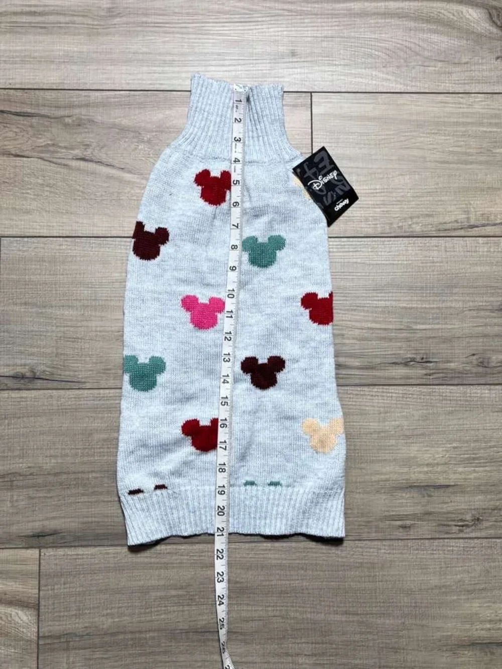 Chewy + Disney Mickey Mouse Confetti Dog Sweater‎ Size Large Gray